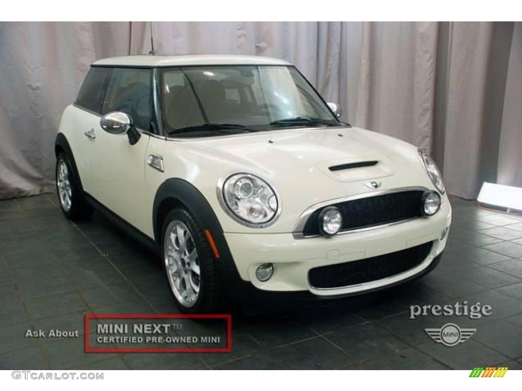 2009 Cooper S Hardtop - Pepper White / Checkered Carbon Black/Black photo #14