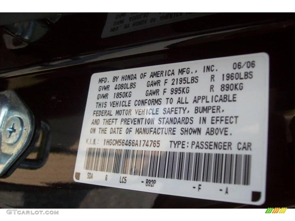 2006 Accord LX Sedan - Nighthawk Black Pearl / Ivory photo #24