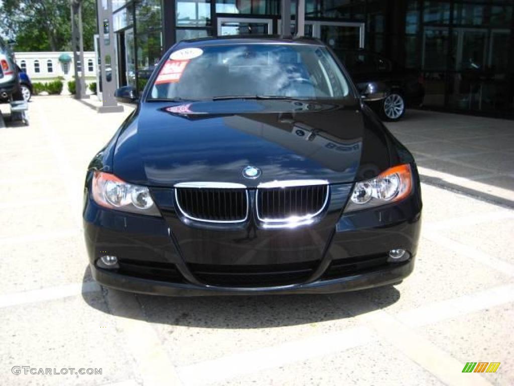 2007 3 Series 328xi Sedan - Jet Black / Black Dakota Leather photo #3