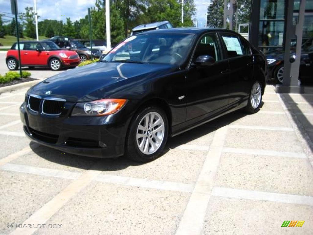 2007 3 Series 328xi Sedan - Jet Black / Black Dakota Leather photo #4