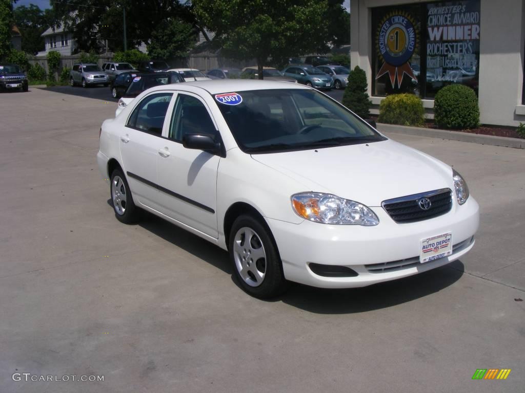 2007 Corolla CE - Super White / Stone photo #2