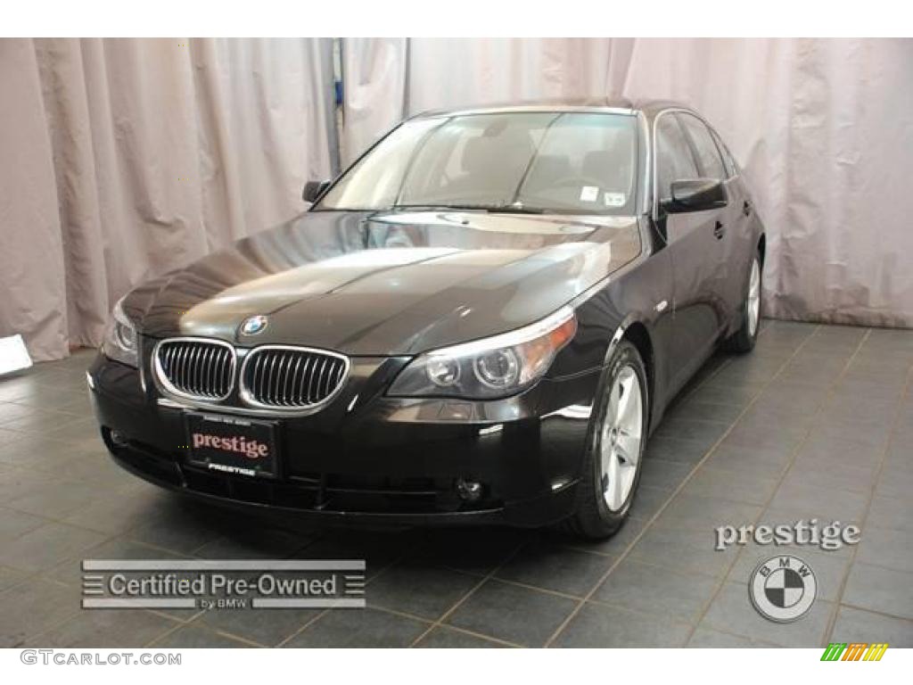 2007 5 Series 530xi Sedan - Jet Black / Black photo #1