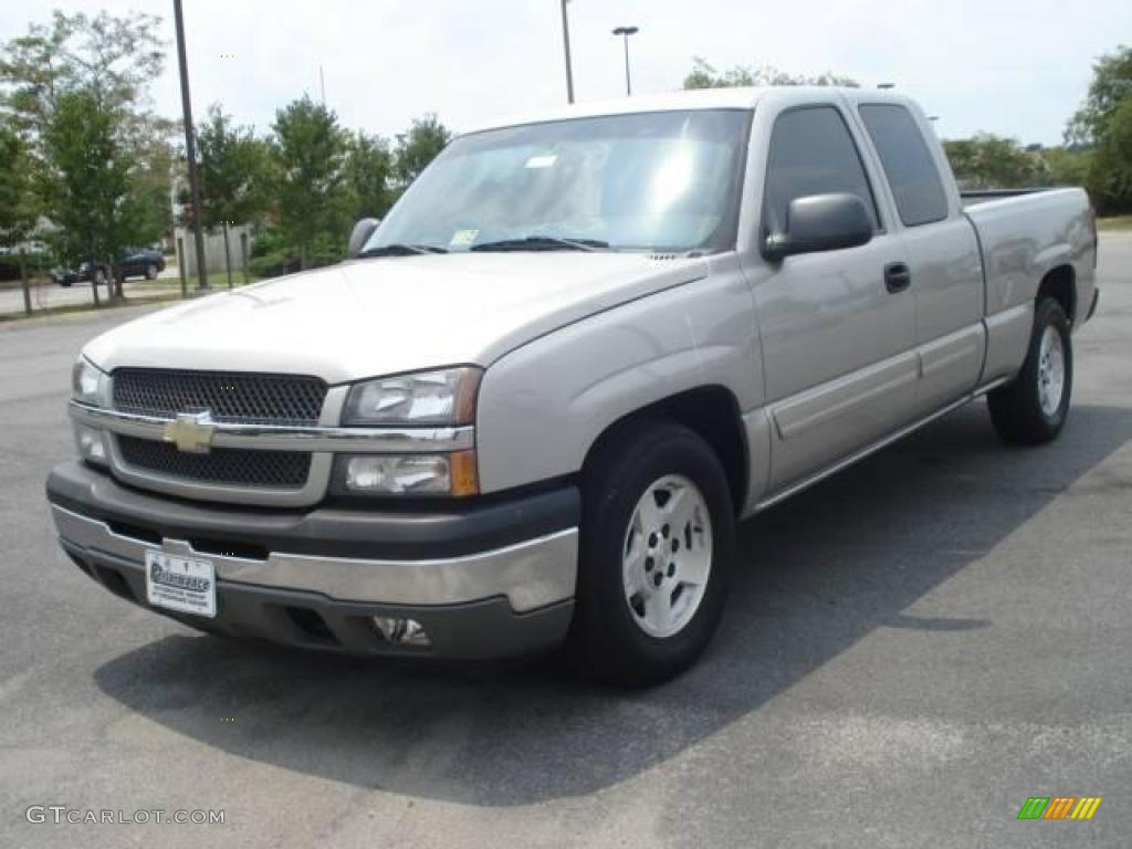 2005 Silverado 1500 LS Extended Cab - Silver Birch Metallic / Dark Charcoal photo #1