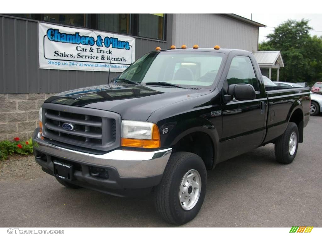 2001 F250 Super Duty XL Regular Cab 4x4 - Black / Medium Graphite photo #1