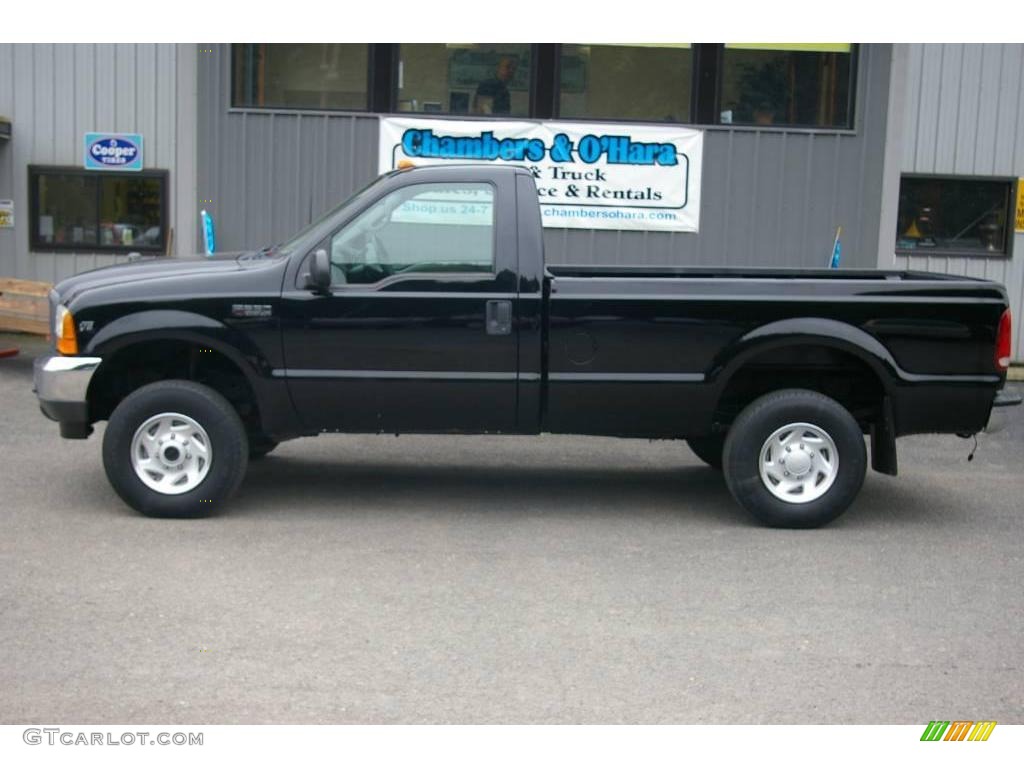 2001 F250 Super Duty XL Regular Cab 4x4 - Black / Medium Graphite photo #2