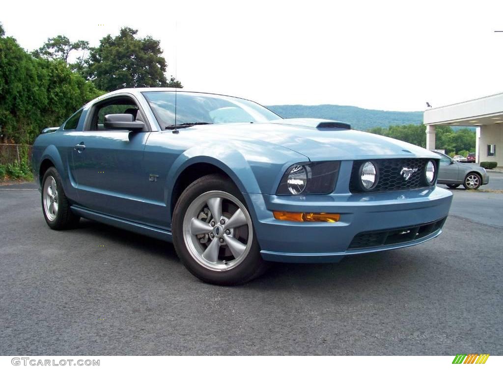 2007 Mustang GT Premium Coupe - Windveil Blue Metallic / Dark Charcoal photo #23