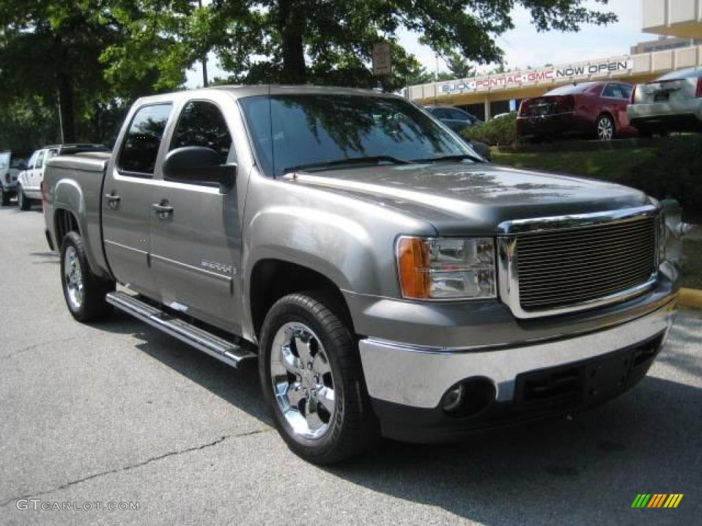 2008 Sierra 1500 SLE Crew Cab 4x4 - Steel Gray Metallic / Ebony photo #6