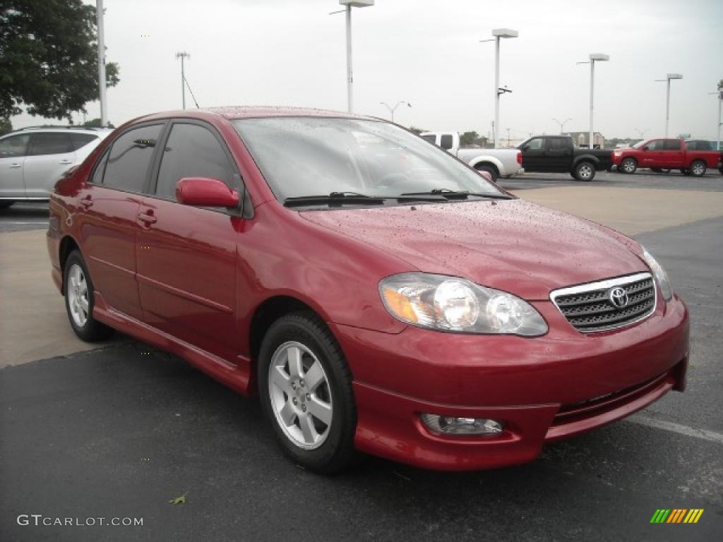 2006 Corolla S - Impulse Red Pearl / Dark Charcoal photo #3