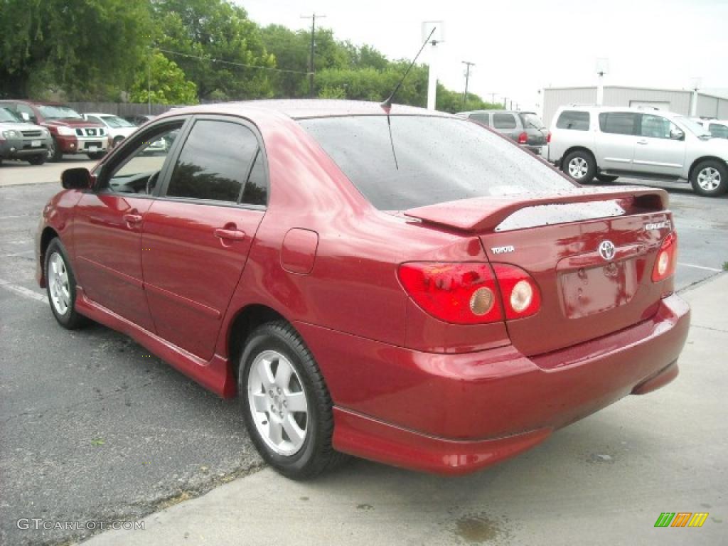 2006 Corolla S - Impulse Red Pearl / Dark Charcoal photo #6