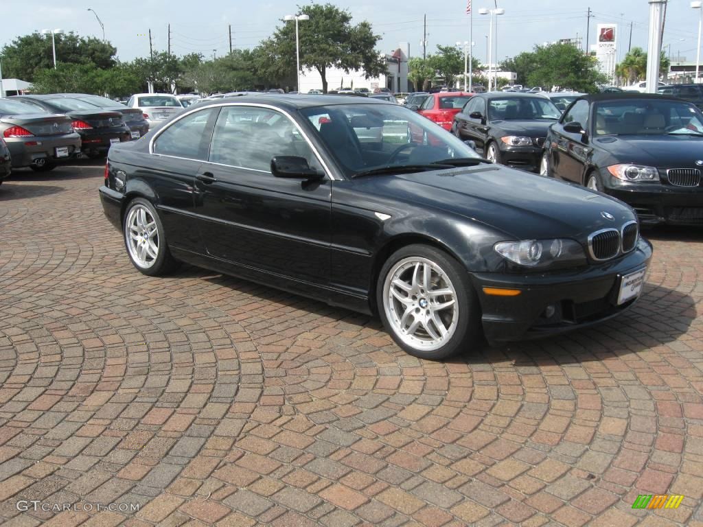 2004 3 Series 330i Coupe - Jet Black / Black photo #14