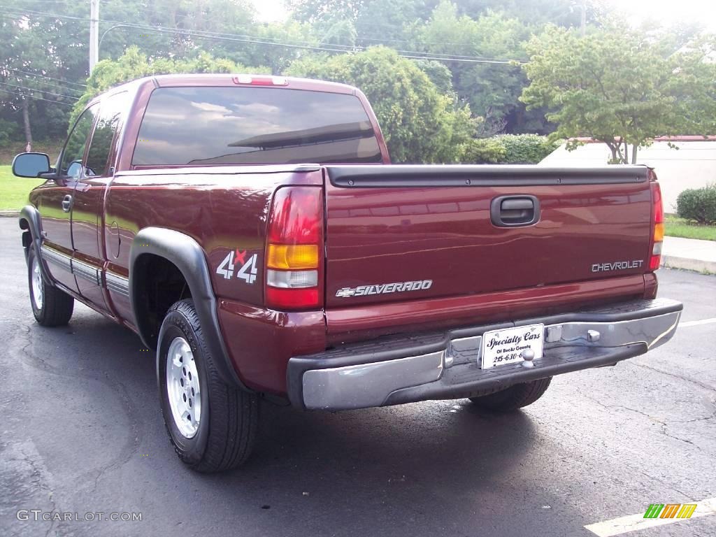 2000 Silverado 1500 LS Extended Cab 4x4 - Dark Carmine Red Metallic / Medium Gray photo #10