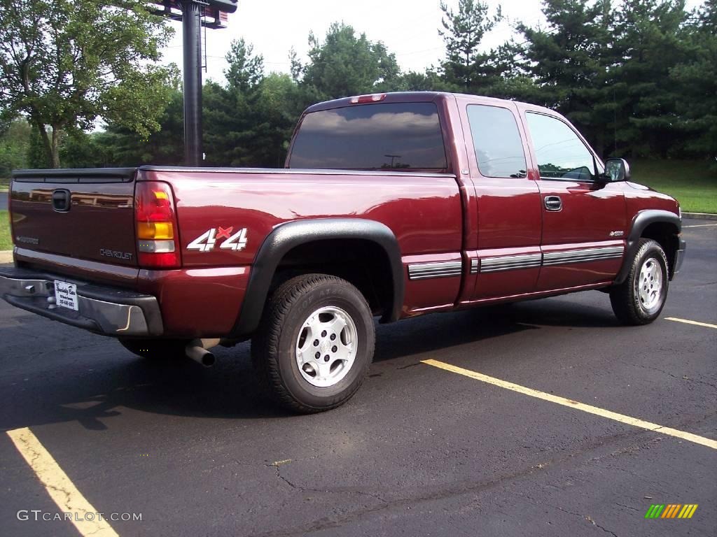 2000 Silverado 1500 LS Extended Cab 4x4 - Dark Carmine Red Metallic / Medium Gray photo #16