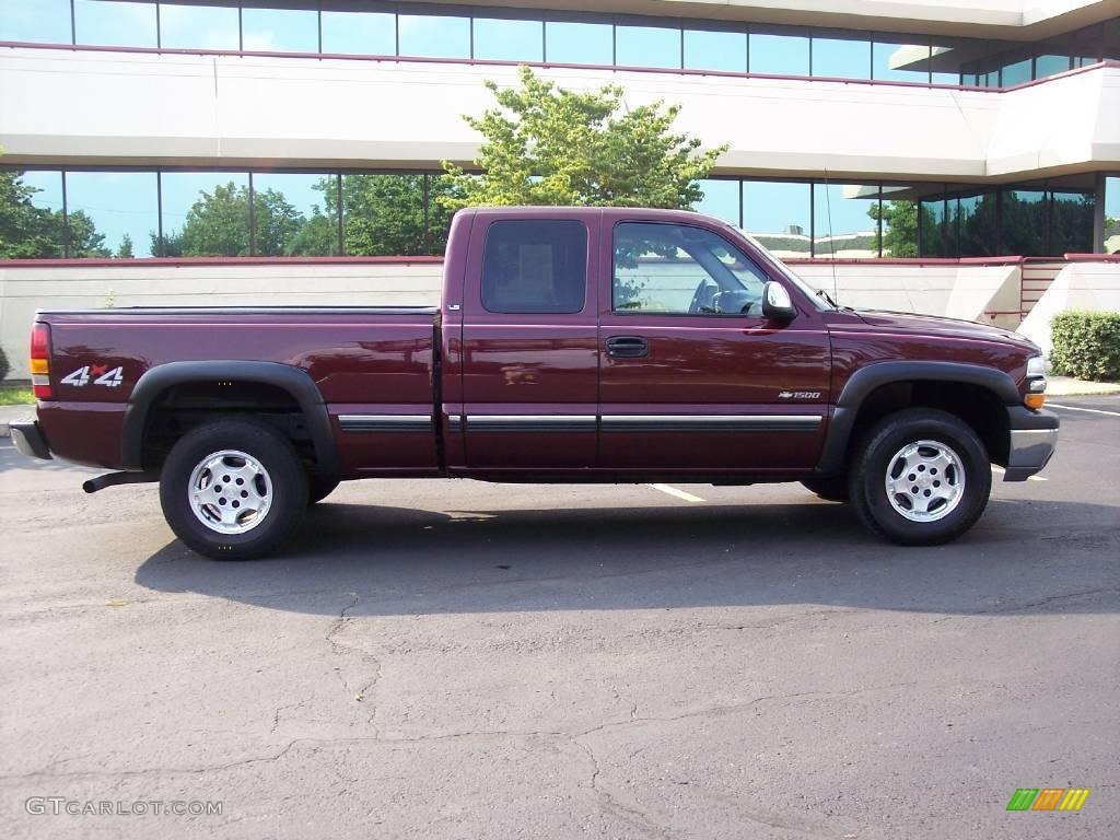 2000 Silverado 1500 LS Extended Cab 4x4 - Dark Carmine Red Metallic / Medium Gray photo #18