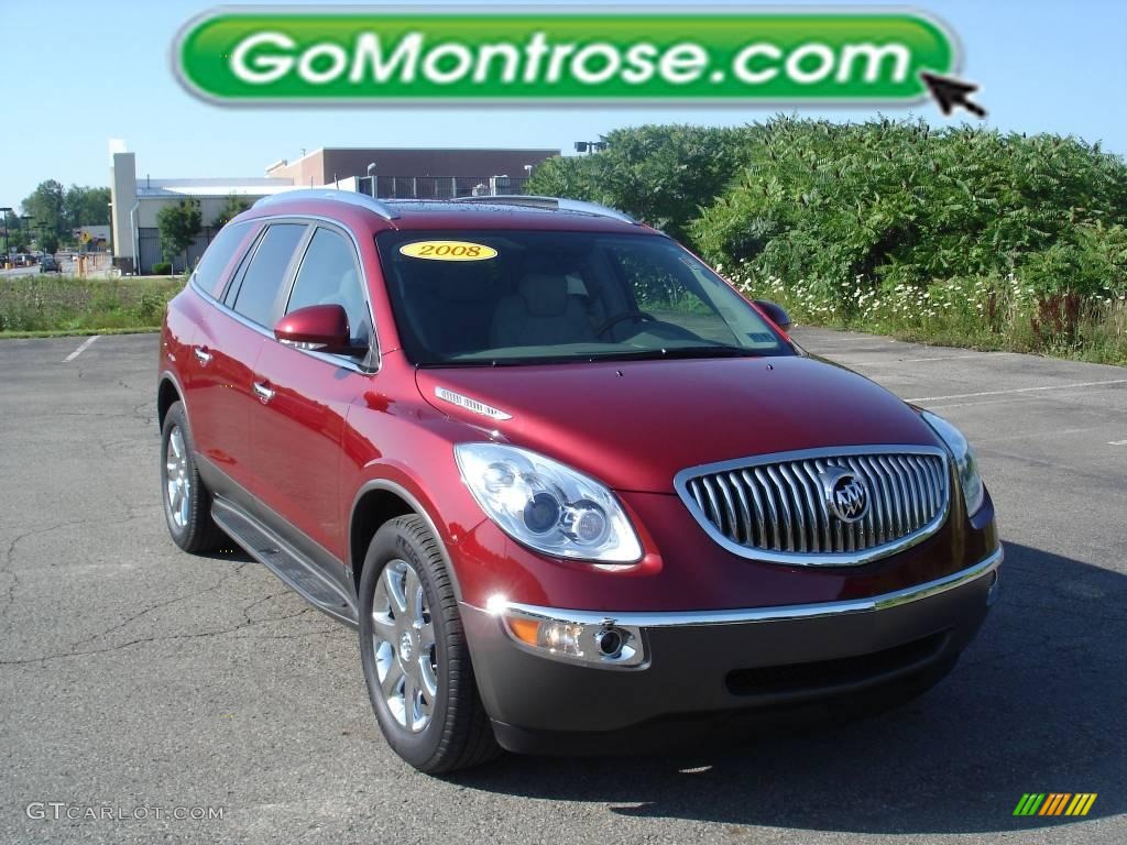 2008 Enclave CXL - Red Jewel / Titanium/Dark Titanium photo #21