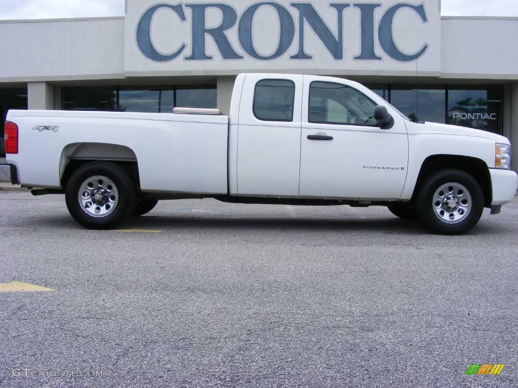 2007 Silverado 1500 LS Extended Cab 4x4 - Summit White / Dark Titanium Gray photo #1
