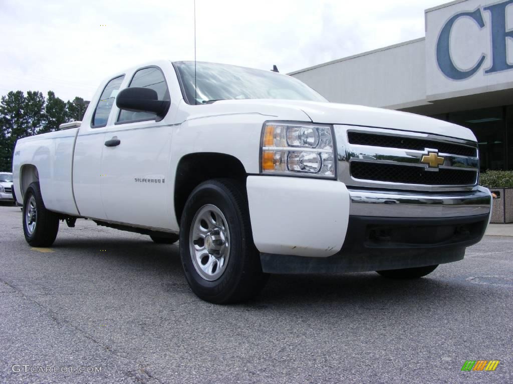 2007 Silverado 1500 LS Extended Cab 4x4 - Summit White / Dark Titanium Gray photo #2