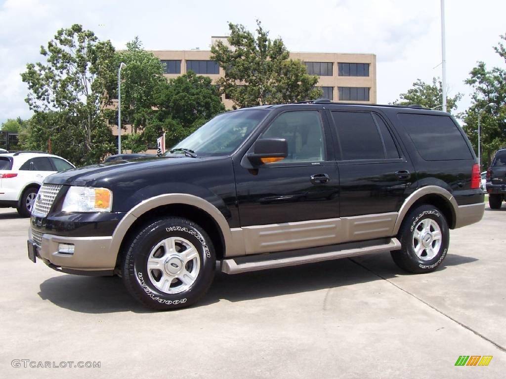 2003 Expedition Eddie Bauer 4x4 - Black Clearcoat / Medium Parchment photo #1