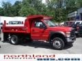 2009 Red Ford F450 Super Duty XL Regular Cab 4x4 Chassis Dump Truck #15113579