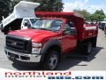 2009 Red Ford F450 Super Duty XL Regular Cab 4x4 Chassis Dump Truck  photo #4
