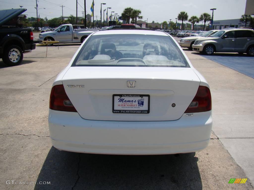 2002 Civic EX Coupe - Taffeta White / Beige photo #7