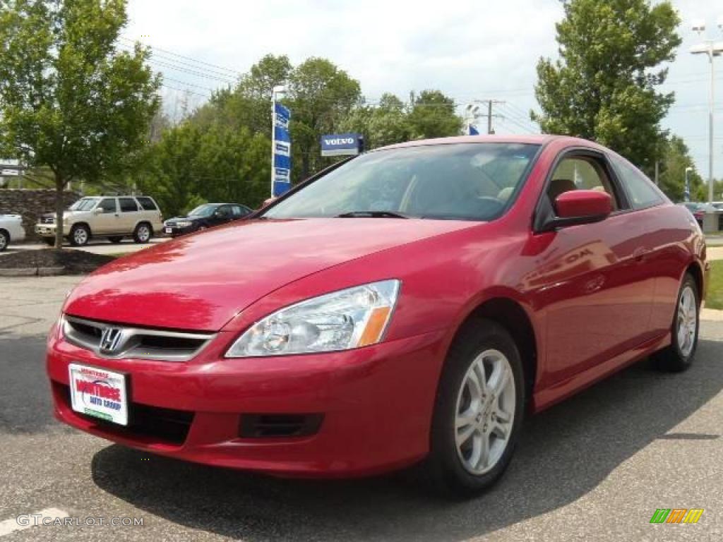 2007 Accord LX Coupe - San Marino Red / Ivory photo #3