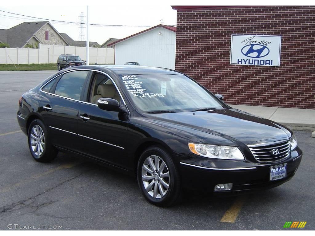 2009 Azera Limited - Black Onyx Pearl / Beige photo #1