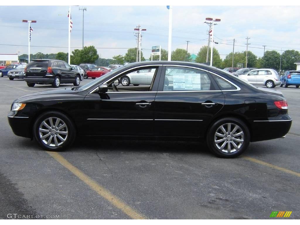 2009 Azera Limited - Black Onyx Pearl / Beige photo #4