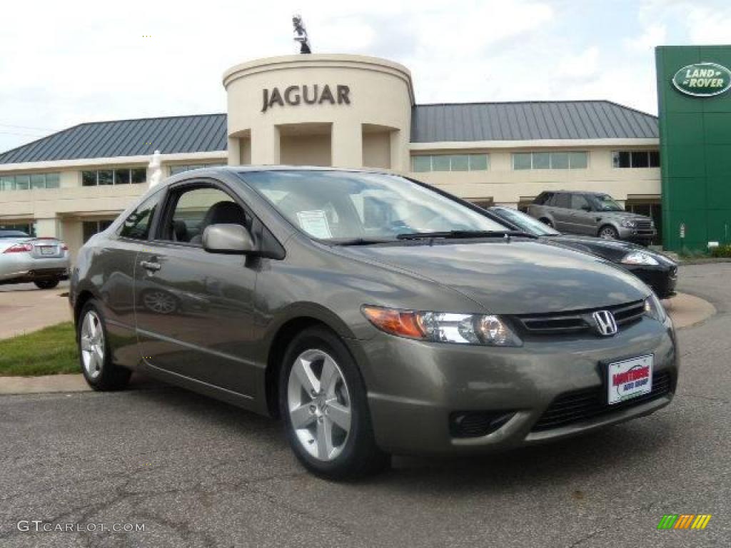 2007 Civic EX Coupe - Galaxy Gray Metallic / Ivory photo #1