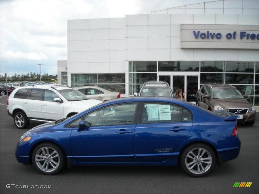 2008 Civic Si Sedan - Fiji Blue Pearl / Black photo #2