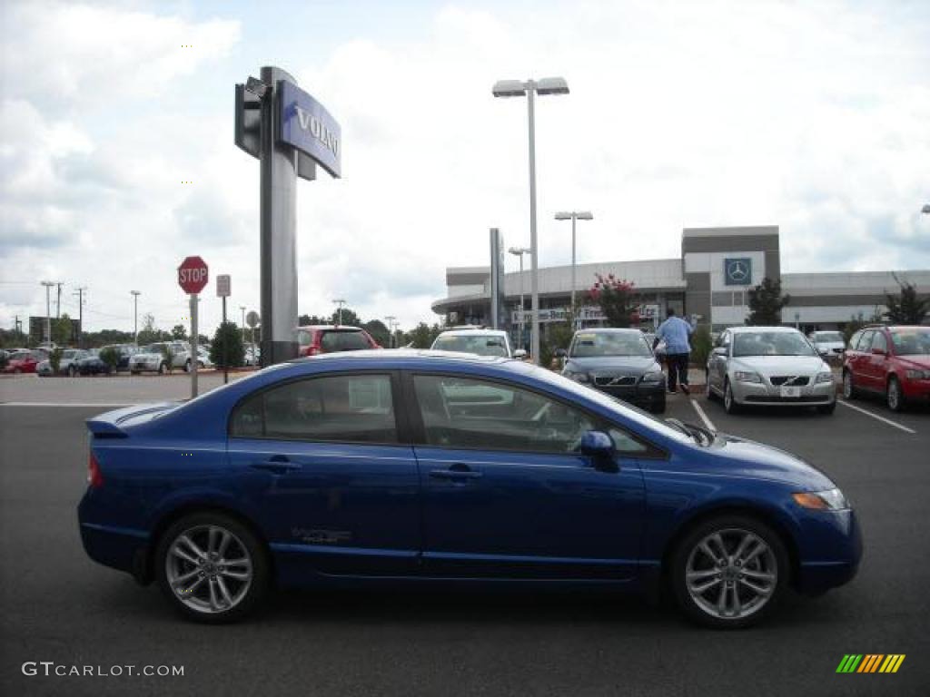 2008 Civic Si Sedan - Fiji Blue Pearl / Black photo #6