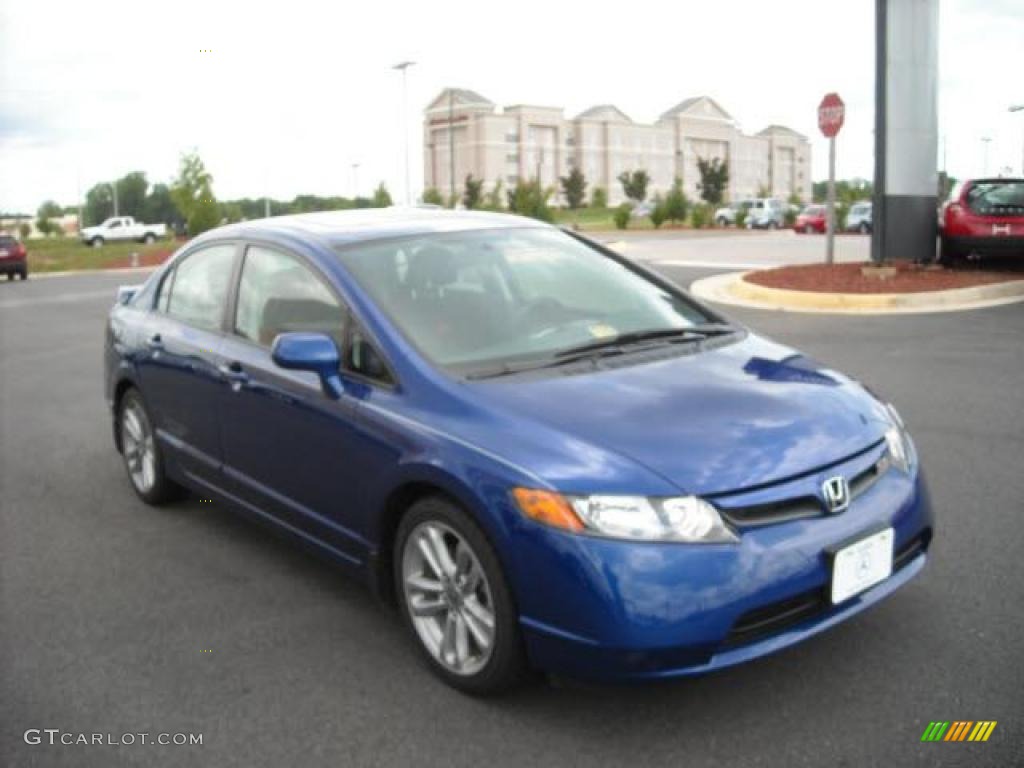 2008 Civic Si Sedan - Fiji Blue Pearl / Black photo #7