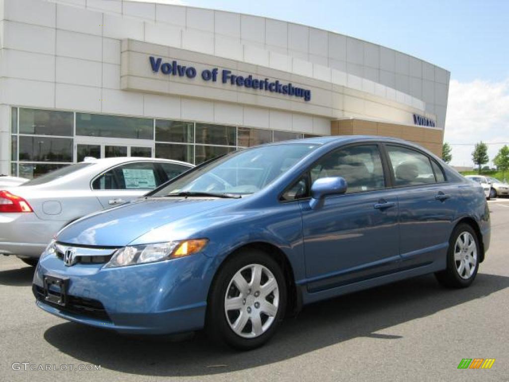 2008 Civic LX Sedan - Atomic Blue Metallic / Gray photo #1