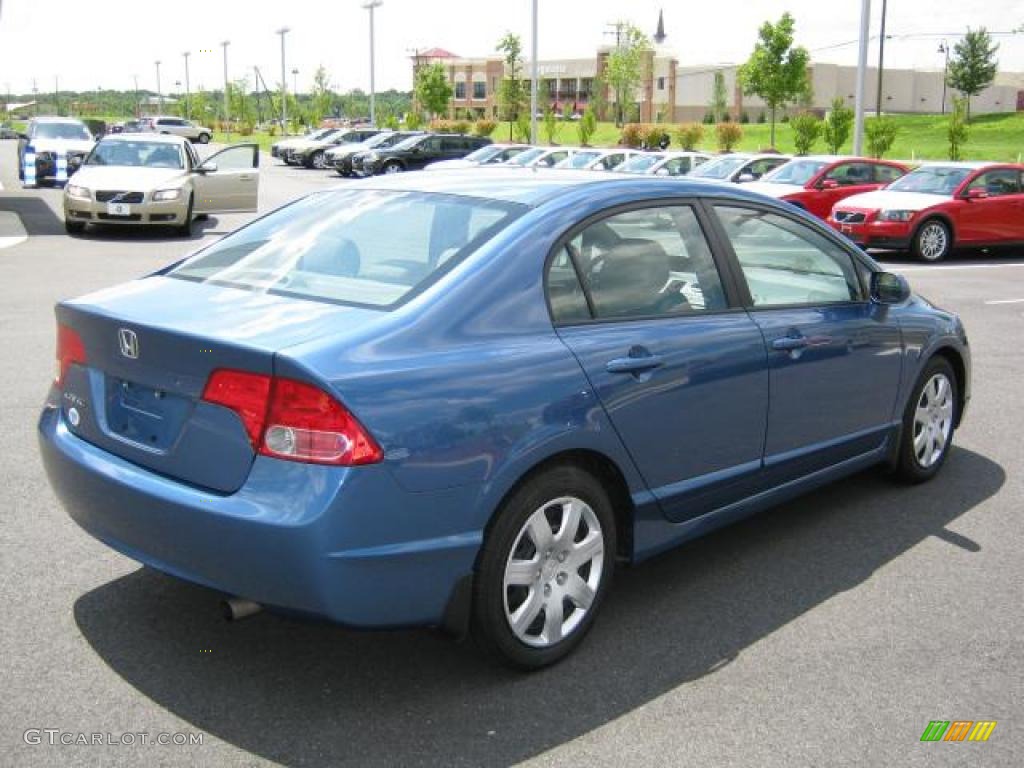 2008 Civic LX Sedan - Atomic Blue Metallic / Gray photo #5