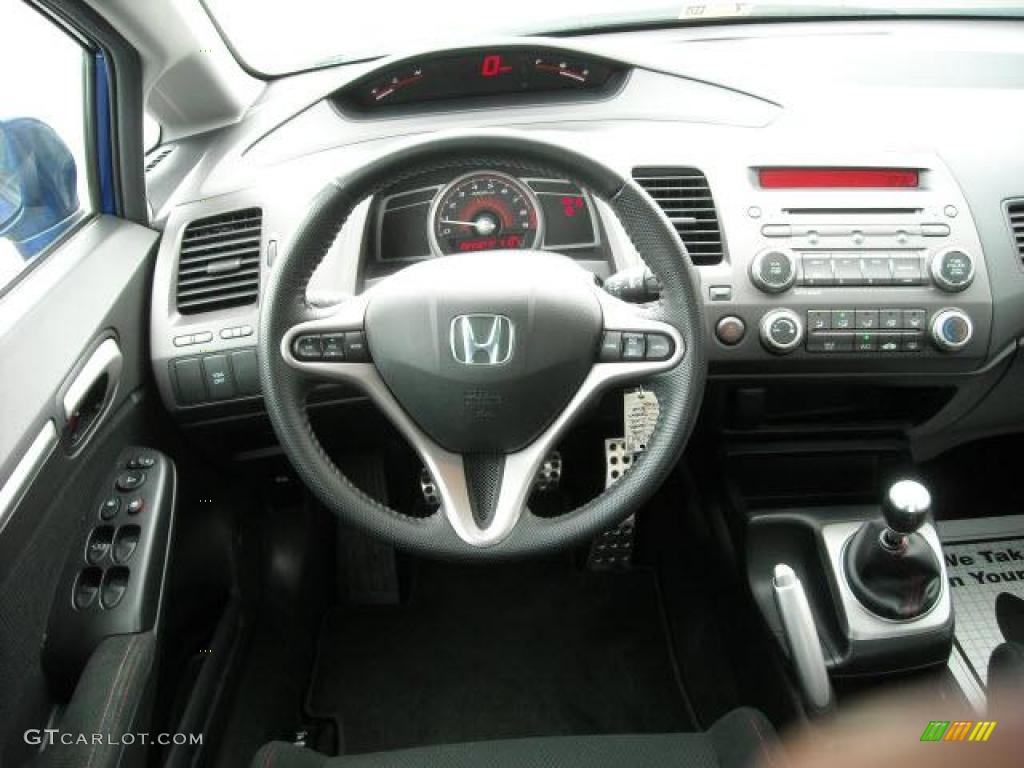 2008 Civic Si Sedan - Fiji Blue Pearl / Black photo #12