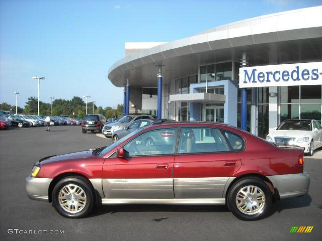 2003 Outback H6 3.0 Sedan - Regatta Red Pearl / Beige photo #2