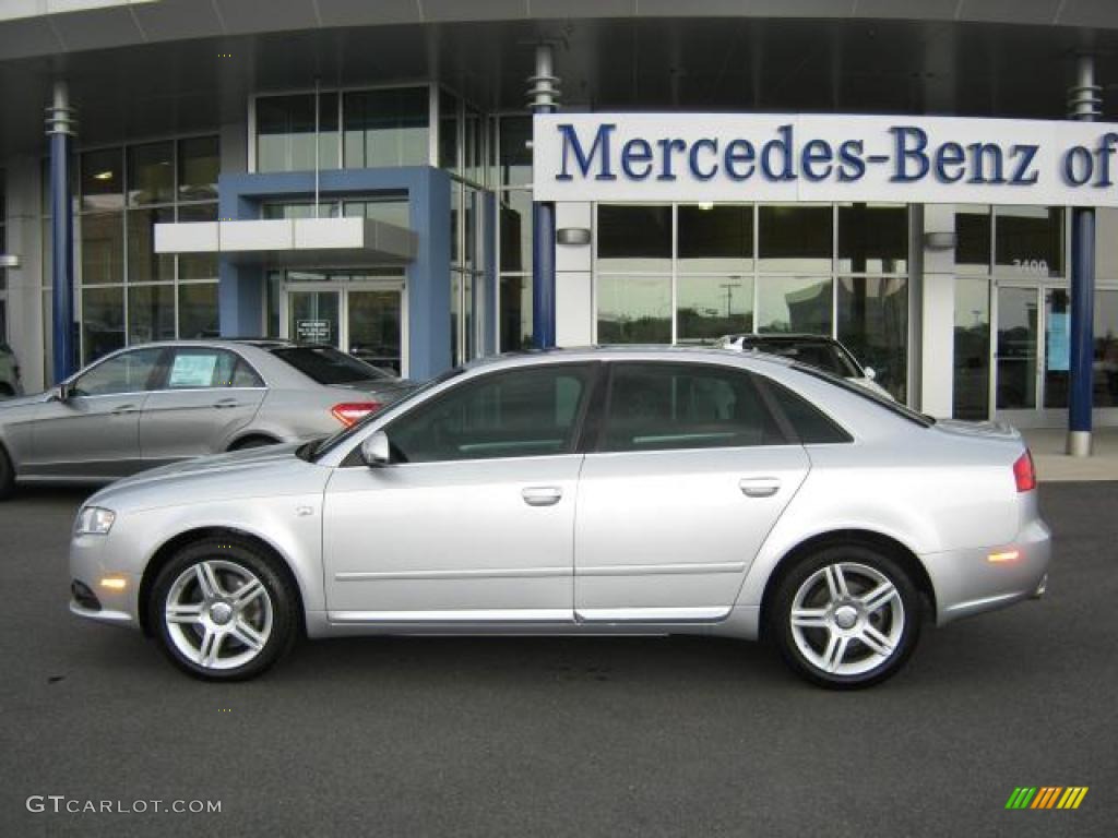 2008 A4 2.0T Sedan - Light Silver Metallic / Black photo #2