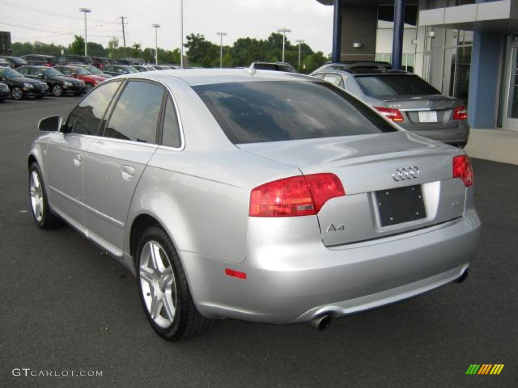 2008 A4 2.0T Sedan - Light Silver Metallic / Black photo #3