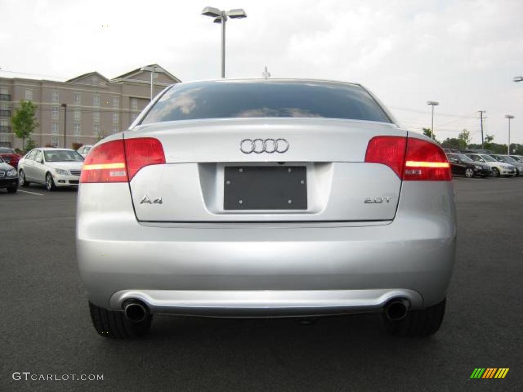 2008 A4 2.0T Sedan - Light Silver Metallic / Black photo #4
