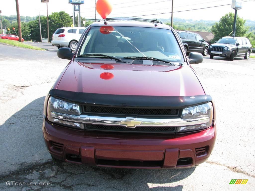 2005 TrailBlazer LS 4x4 - Majestic Red Metallic / Light Gray photo #9