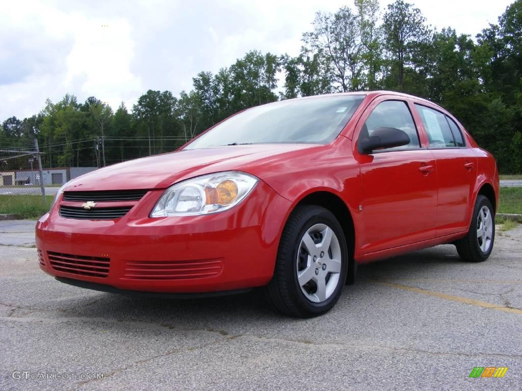 2007 Cobalt LS Sedan - Victory Red / Gray photo #2