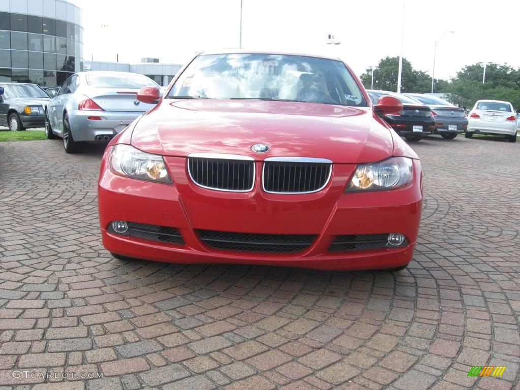2007 3 Series 328i Sedan - Crimson Red / Beige photo #3