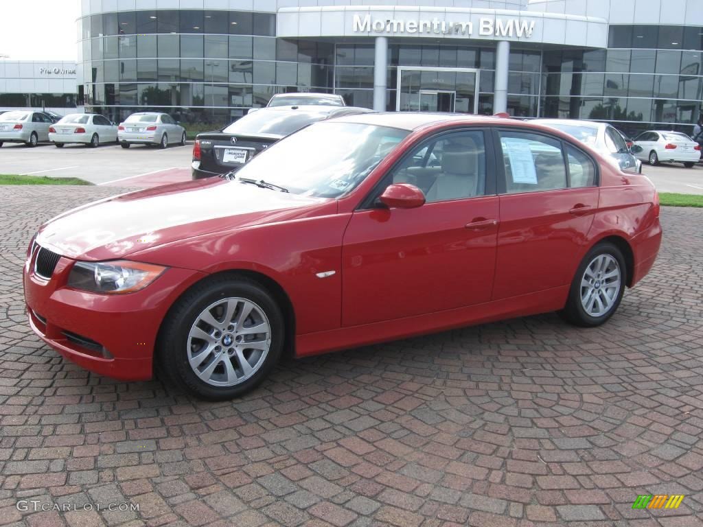 2007 3 Series 328i Sedan - Crimson Red / Beige photo #5