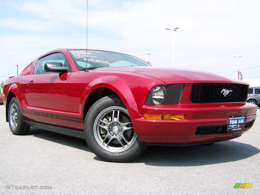2008 Mustang V6 Deluxe Coupe - Dark Candy Apple Red / Dark Charcoal photo #1