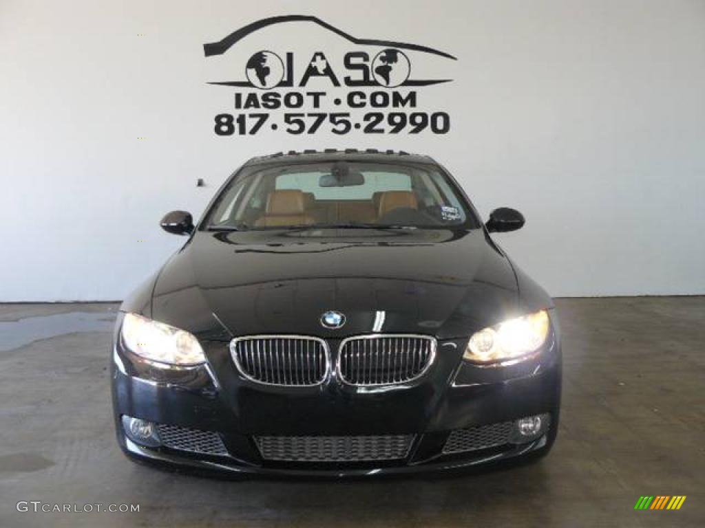 2007 3 Series 335i Coupe - Jet Black / Saddle Brown/Black photo #2