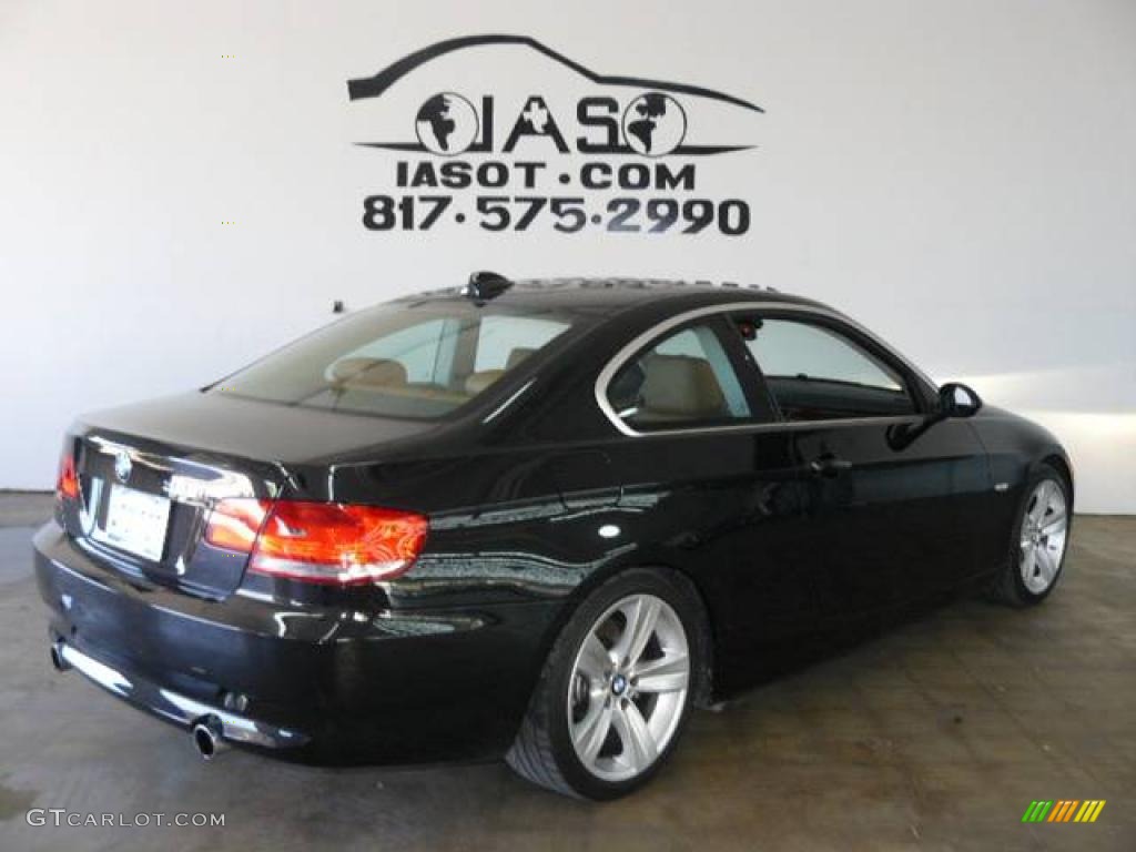 2007 3 Series 335i Coupe - Jet Black / Saddle Brown/Black photo #4