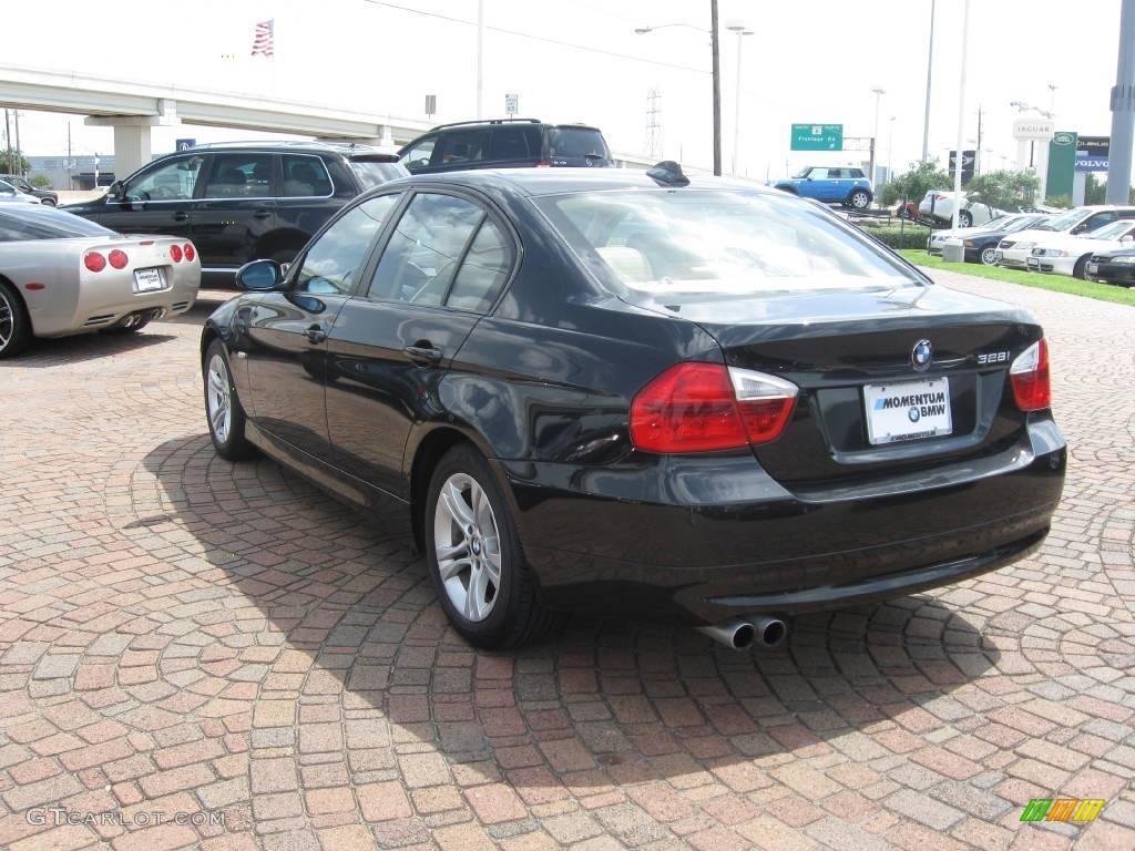 2008 3 Series 328i Sedan - Jet Black / Beige photo #8