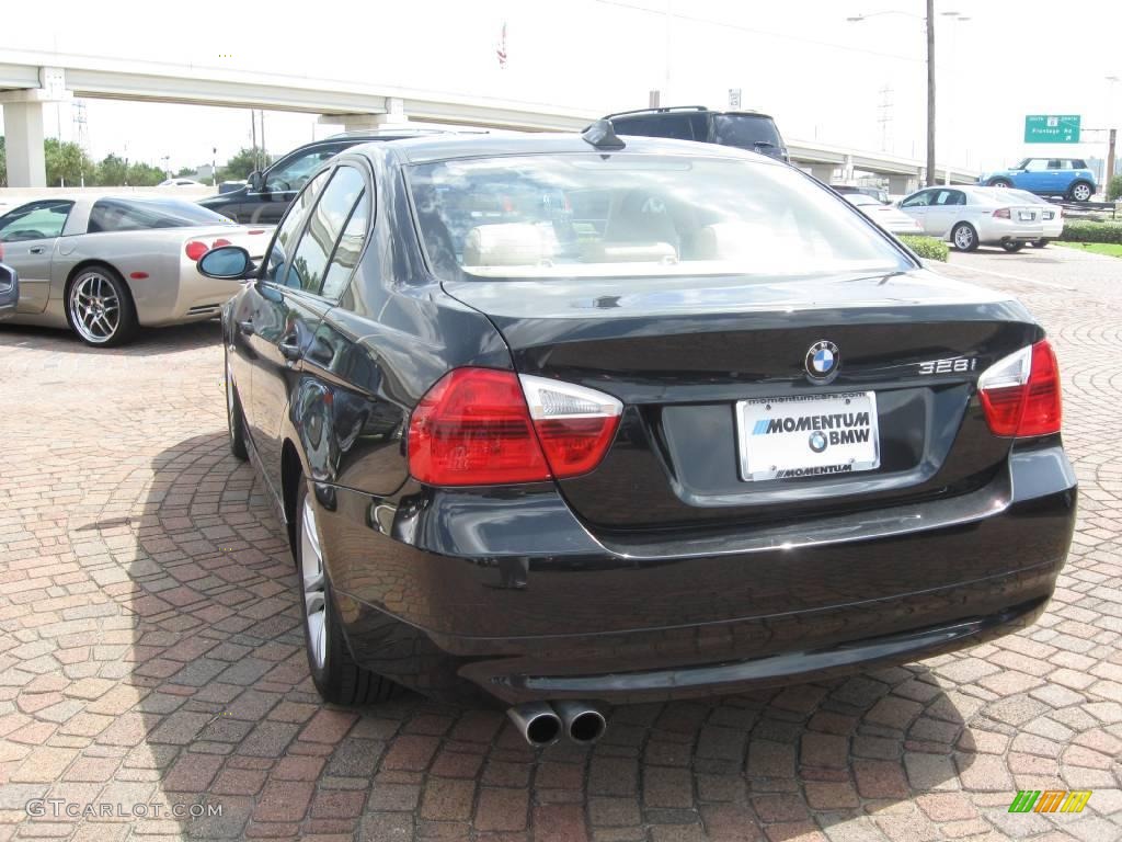 2008 3 Series 328i Sedan - Jet Black / Beige photo #9