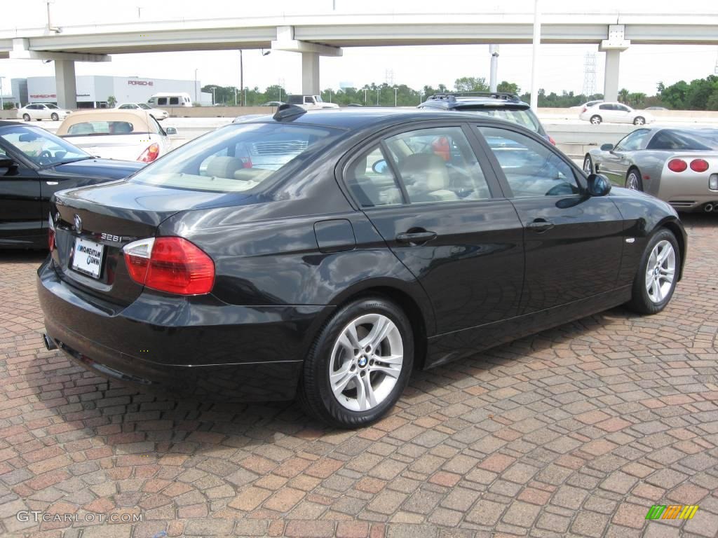 2008 3 Series 328i Sedan - Jet Black / Beige photo #13