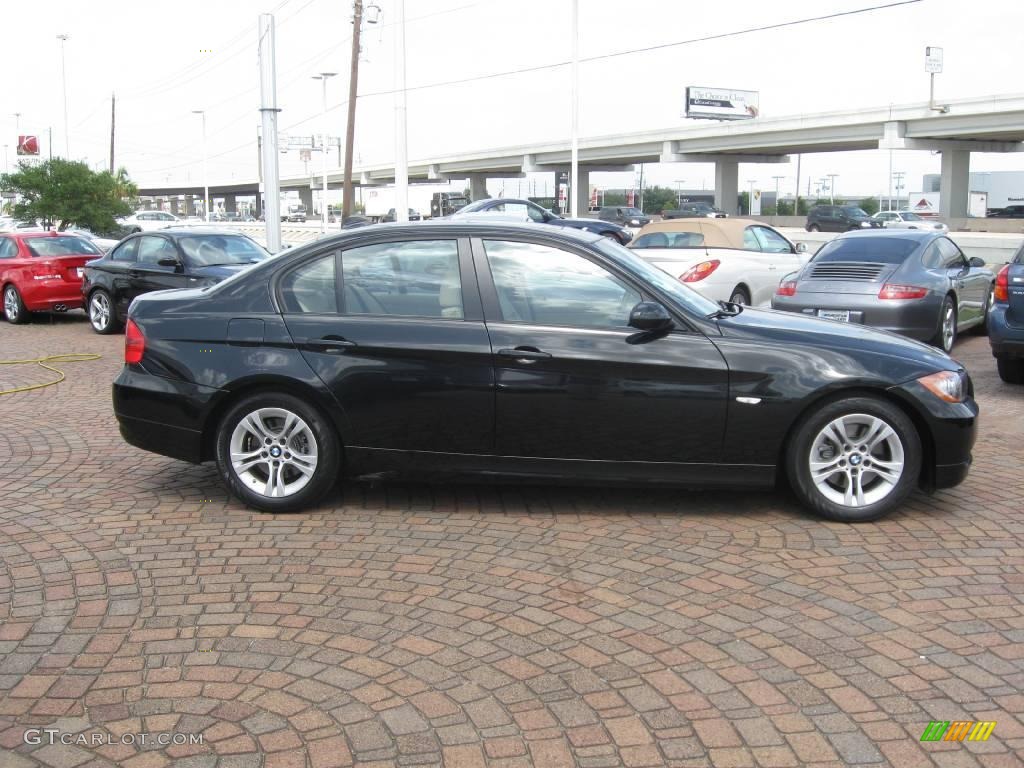 2008 3 Series 328i Sedan - Jet Black / Beige photo #14