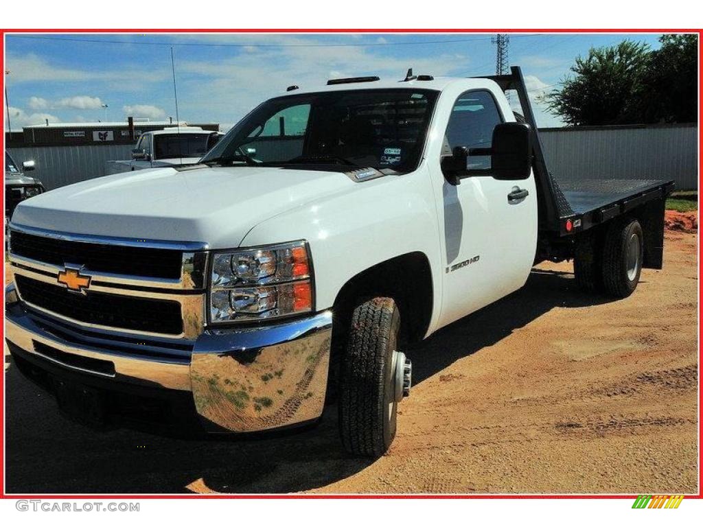 2007 Silverado 3500HD Regular Cab Chassis Stake Truck - Summit White / Medium Gray photo #1